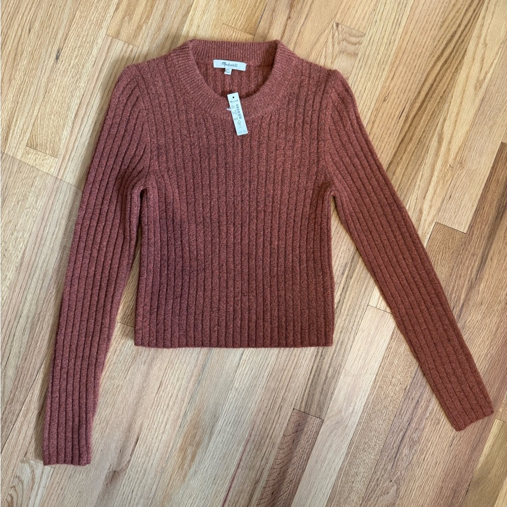 Madewell Ribbed Crew Neck Sweater - Rust